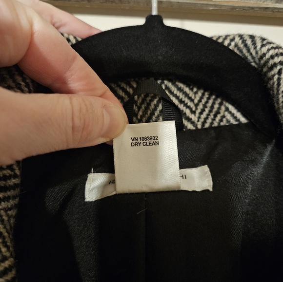 Isaac Mizrahi for Target Herringbone Button Up Wool Coat Jacket Women's Large - Picture 9 of 10